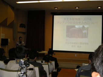私も天王寺動物園でのゾウたちの足の手入れについて発表を行いました